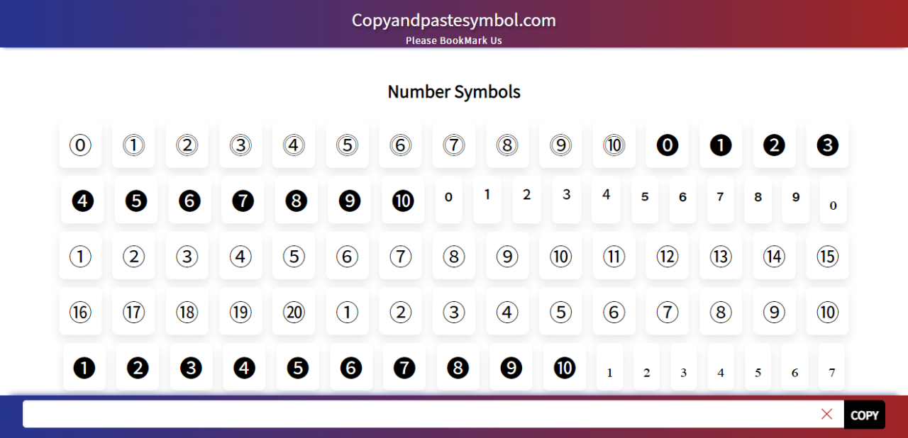 Get Number Symbols Copy And Paste