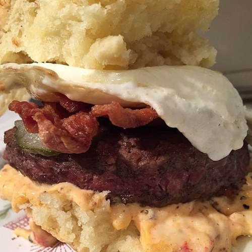 As we&rsquo;re posting, so we&rsquo;re they! Look at this #biscuit #burger #brilliance from 