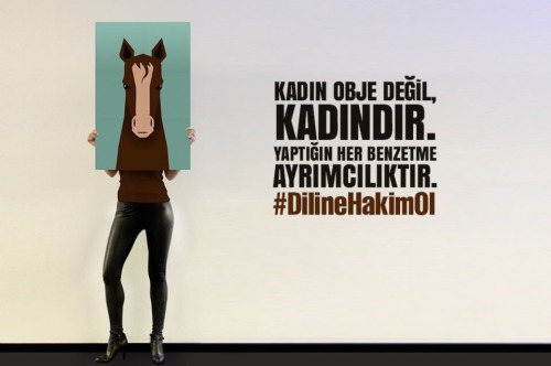 fuckthesystem-fts:  Kadın obje değil, KADINDIR.  Yaptığın her benzetme AYRIMCILIKTIR. ‪#‎dilinehakimol‬  Şarap gibi kadın.. At gibi kadın.. Lokum gibi kadın.. Yılan gibi kadın.. Fıstık gibi kadın.. Taş gibi kadın.. Motor.. Buzdolabı..