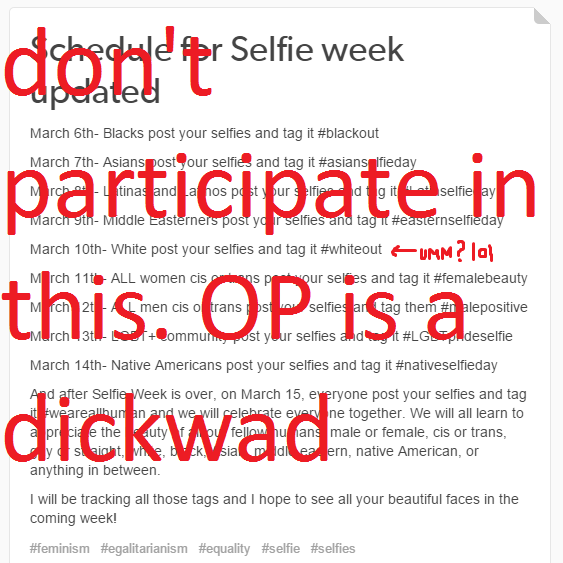 arnpora:the OP of this “selfie week” post is anti-feminism-pro-equality and you