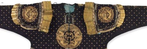 Chinese military officer’s ceremonial uniform, Qing Dynasty, late 19th century.from Sotheby’s