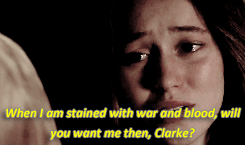heya-addicted:    this heart, fossilized and silent (once was tender and once was violent) written by chrmdpoet↳   “I am the same person who sacrificed you at the mountain.”Clarke takes a deep breath that burns in her lungs and she is surprised