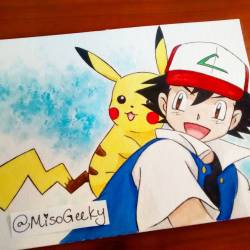 misogeeky:  Ash & Pikachu! 💛  #pokemon