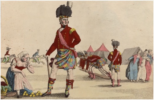 Les Écossais à Paris ou la curiosité des femmes.1815.Estampe.