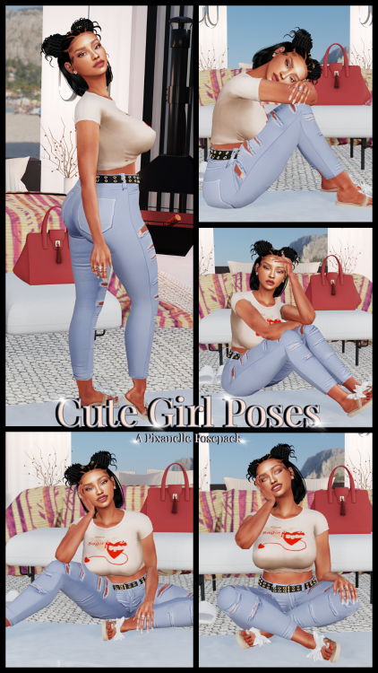 Cute Girl Poses  Happy Saturday Babies! Here’s a new posepack for y'all. Fun fact, these were 