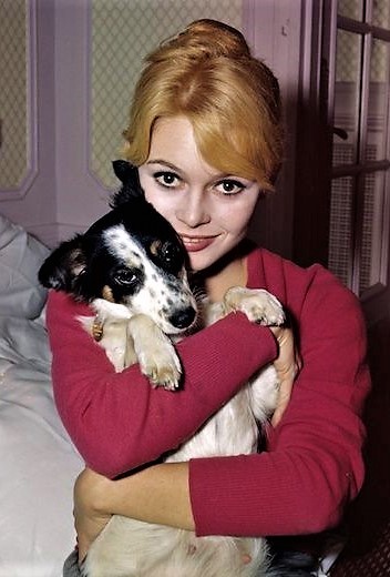 Brigitte Bardot with her dog Guapa,  