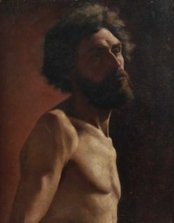 Julia Beck (1853-1935) - Portrait of a male model, oil on canvas, 62 x 49,5 cm.