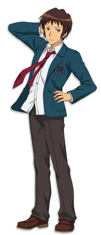 I have this headcanon that Kyon from The Melacholy of Haruhi Suzumiya is actually a huge fucking his