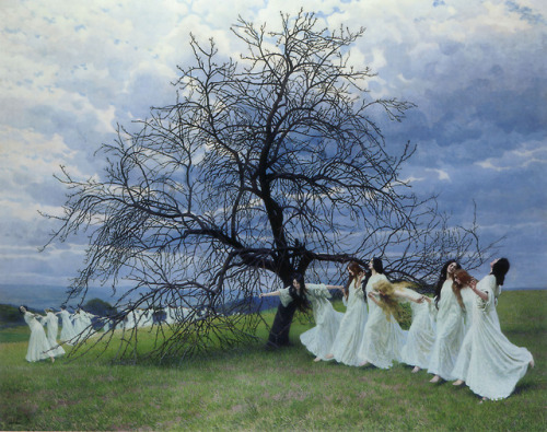 Frühlingsreigen (A Song of Spring) (1913). Maximilian Lenz (Austrian, 1860-1948).The painting A Song