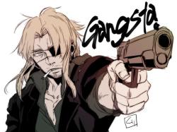 fuckyeahgangsta:  I don’t normally post fan art sent to Kohske via Twitter, but this one is certainly an exception. This stunning illustration of Worick was drawn by Kurita Shinichi, best known as the character designer for the Death Parade anime (which