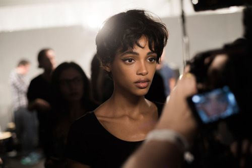 controlledeuphoria: dmitry-rollins: Aya Jones  by Dmitry Rollins on MOSCHINO backstage SS16 Ang