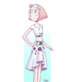 Another drawing of Pearl wearing a dress