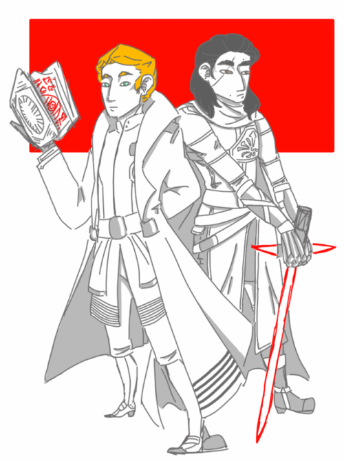 frackenart:The Sage and the Sword MasterFrom @5ovspades(go check them out) Fire Emblem AU thing that