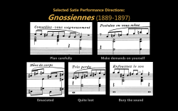 fyeahclassicalcomposers:  10oclockdot:  One of the best things about Erik Satie is that after a certain point in his life he started to pepper his piano miniature scores with all sorts of bizarre performance instructions meant to destabilize even the