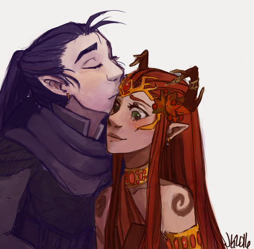 the-softsignal:What you don’t see is Keyleth’s headdress stabbing Vax in the nose 2 seconds later.