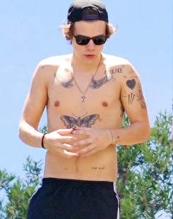 omgzarry:  Shirtless Harry Styles 2012-2014 