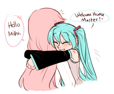 hotsunemeekoo:  dashingicecream:  i wanna draw master!luka and vocaloid!miku now………………………………………………………  pLEASE  i did what i could u//o//u    