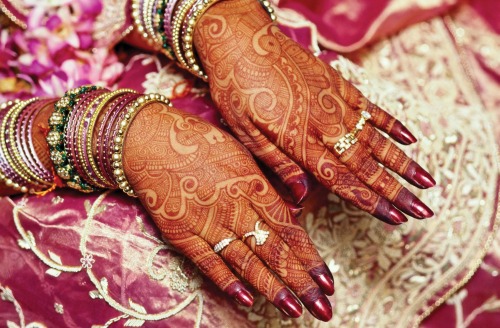 Mehndi in bride hards