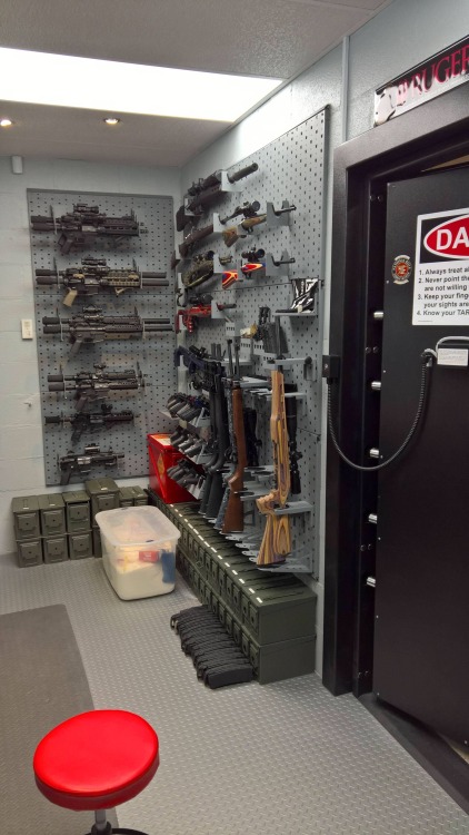 cfreezy:  armedpacifistashley:  the-great-white-canuck:  Found this beauty on an AR15.com thread devoted to “Gun Rooms”.    This. This is a true life goal right here. That man has his shit together. This is also why I never post pics of the inside