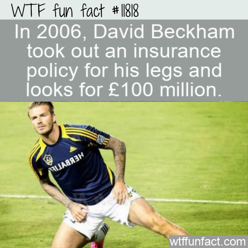 In 2006, David Beckham took out an insurance policy for his legs and looks for £100 million. – WTF F