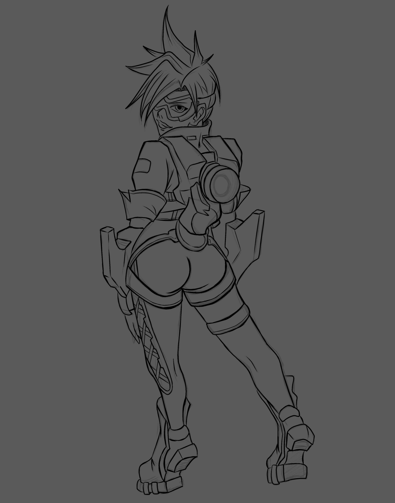 punishmentxsin:  Primera vez que dibujo a Tracer de Overwatch. Admito que me encantó