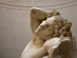 marmarinos:  Detail of the Barberini Faun, either a Hellenistic statue dating to the 3rd to 2nd centuries BCE, or a later Roman copy. Marble. Currently located in the Glyptothek in Munich, Germany. Photo taken by F. Tronchin.