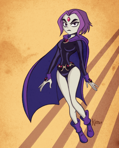 grimphantom:  kritterart:  Made a poster of my favorite Titan for my wall at work!  Grimphantom: The GO! Raven is cute but still makes you wonder how she would look if she had this design XD  <3 <3 <3 <3