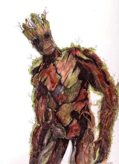 badhouseillustration:
“ I am Groot. Ink and watercolor by Heather Wall.
”