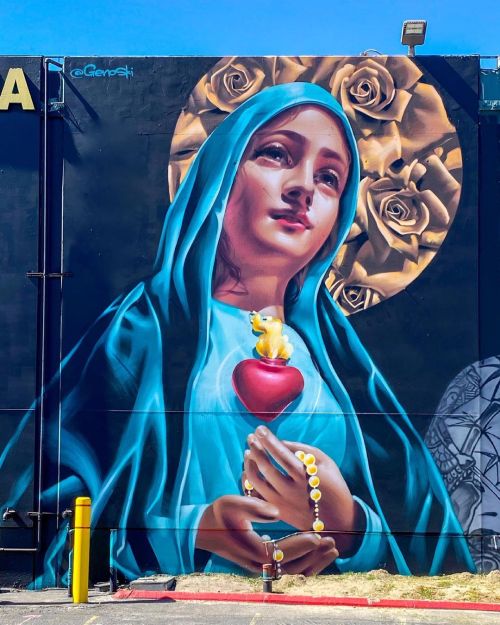 ‘Virgin Mary’ Work by Genoski in Compton.