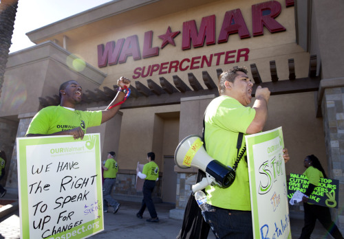 changewalmart:In Los Angeles, CA Walmart workers from 6 area stores went out on strike. They say t