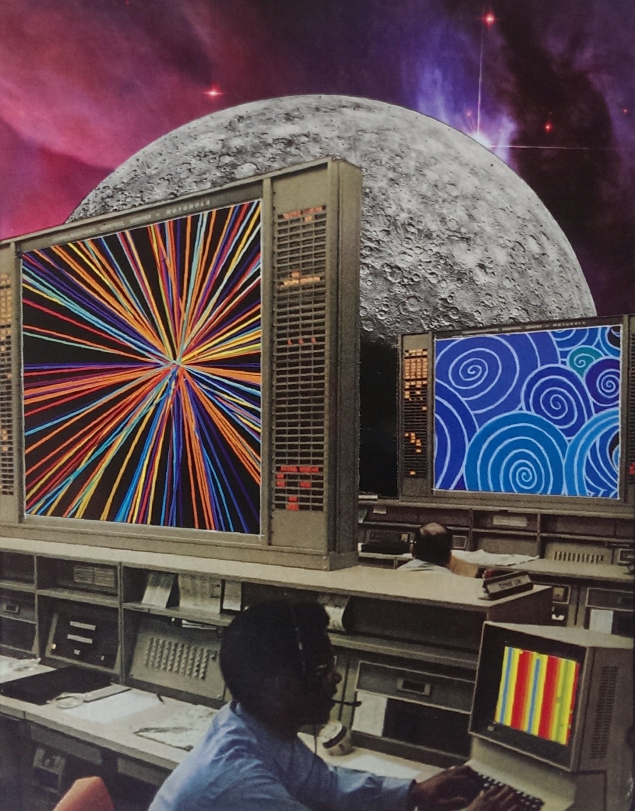 goudafresh:  Hand cut collage by Goudafresh &ldquo;Mission Control&rdquo;