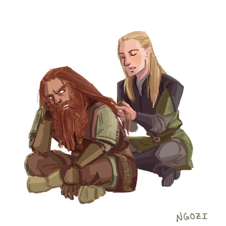 ngoziu:  gimli is grumpy because he just underwent like FIVE HOURS of elven ablutions.