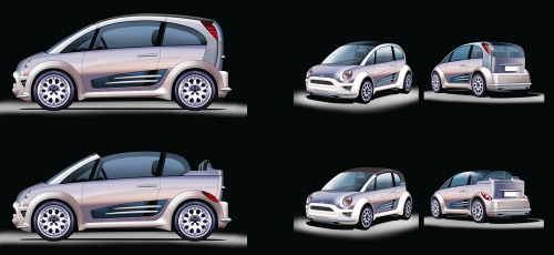 Carcerano Koi Concept, 2003. A design study for a compact premium hatchback whose design could be ad