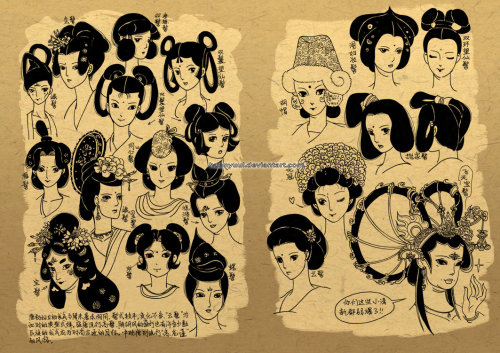 lotusyuchen:  Tang dynasty hairstyles