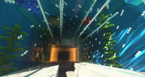 sanctuarycraft:haven’t tried it in survival, but an aquarium tunnel looks really cool with shaders!