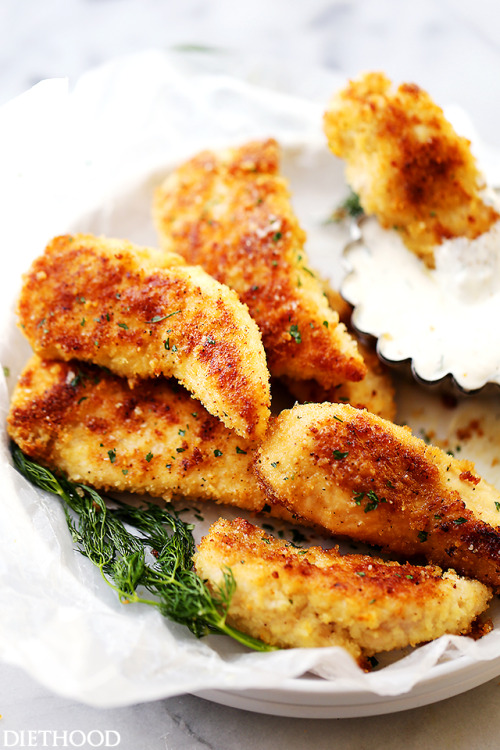 foodffs: PARMESAN-CRUSTED CHICKEN TENDERS Really nice recipes. Every hour. Show me what you cooked!