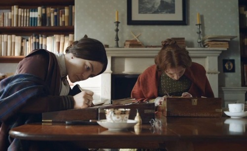 the-brontes: Charlotte and Anne Brontë on their victorian laptops