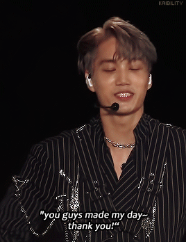 kaibility:“this means ‘i love you’!” ♡ jongin’s cute ment in english — 191005, SuperM showcase.