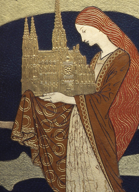 fuckyeahvintageillustration:  ‘L'art gothique’ by Louis Gonse. Cover design by Eugène Grasset, binding by René Wiener, Nancy, ca. 1898. Source 