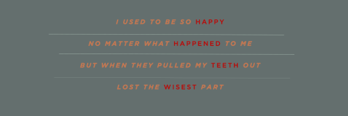 bea miller sosfest icons + wisdom teeth lyrics headers (layouts)like/reblog