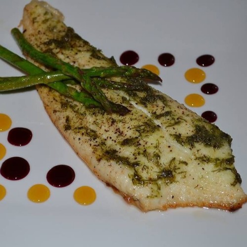 Baked flounder with pomegranate & navel orange reduction. #chefsofinstagram #cheflife #chefpride