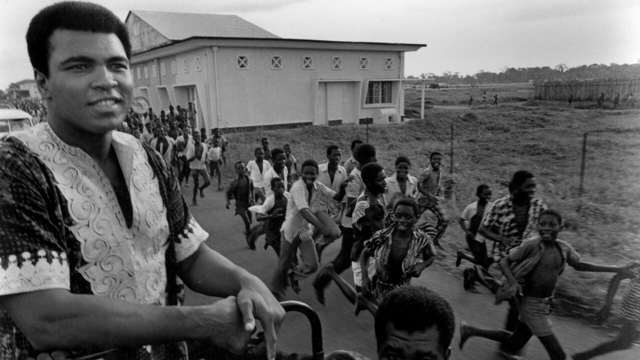 vintagecongo:  Muhammad Ali in Zaïre (now D.R.Congo) for Rumble in the Jungle. May