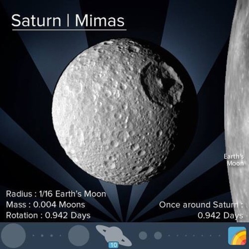 Is it the Death Star? No, it’s Mimas! Mimas is the 21st-largest moon in the Solar System and i