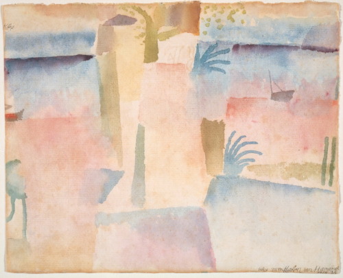 cubism-art:View Towards the Port of Hammamet by Paul Klee