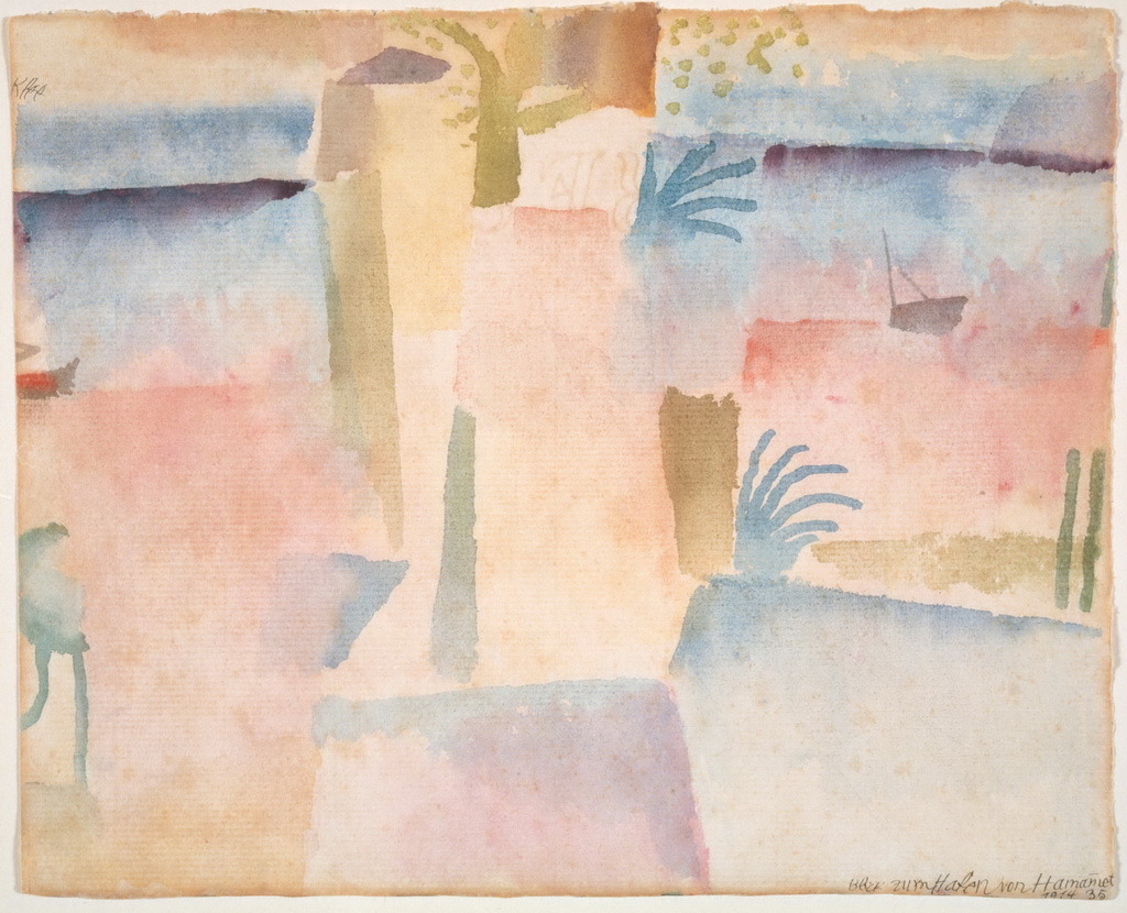 artist-klee: View Towards the Port of Hammamet, Paul Klee https://www.wikiart.org/en/paul-klee/view-towards-the-port-of-hammamet-1914