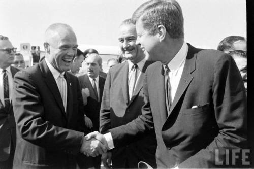 John Glenn, Lyndon Johnson, and John F. Kennedy(Ralph Morse. 1962)