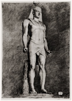 hadrian6:  Antinous as Osiris.  1775.Anton Raphael Mengs. German 1728-1779. black chalk with white heightening on paper.http://hadrian6.tumblr.com