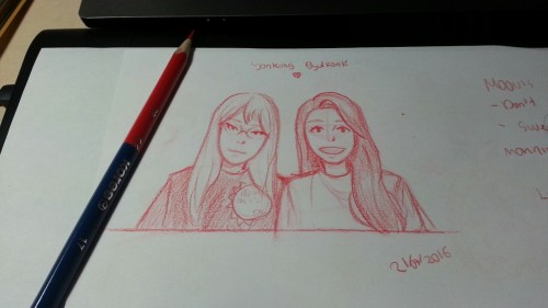 Some midnight sketch (color and no eraser) that I did watching Yongkong byulkong, omg, moonbyul with