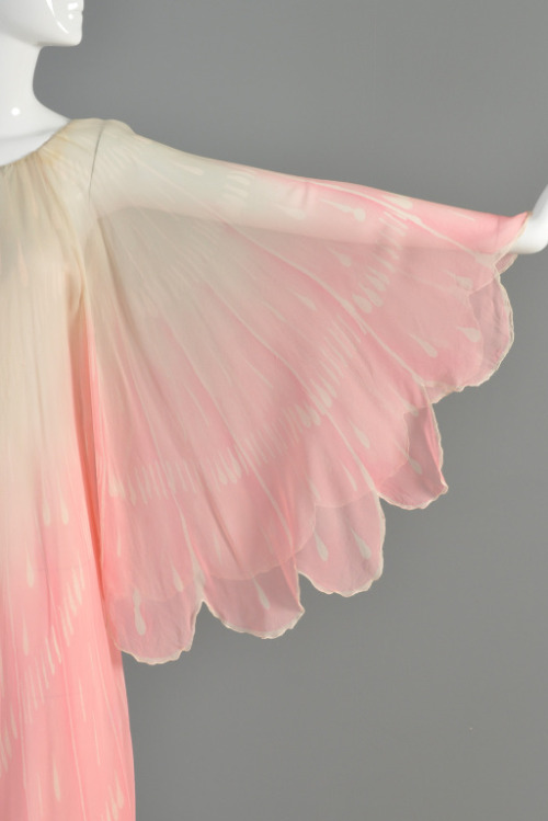 ephemeral-elegance:  Hand Painted Petal Dress, ca. early 1980s Oscar de la Renta via 1stdibs