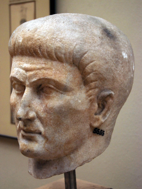 Portrait of Tiberius. From Forum of Constantine. I century AD, reworked during the reign of Constant